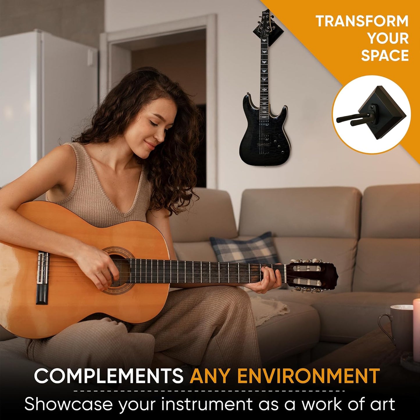 Easy Hanger Guitar Wall Mounted Instrument Hanger