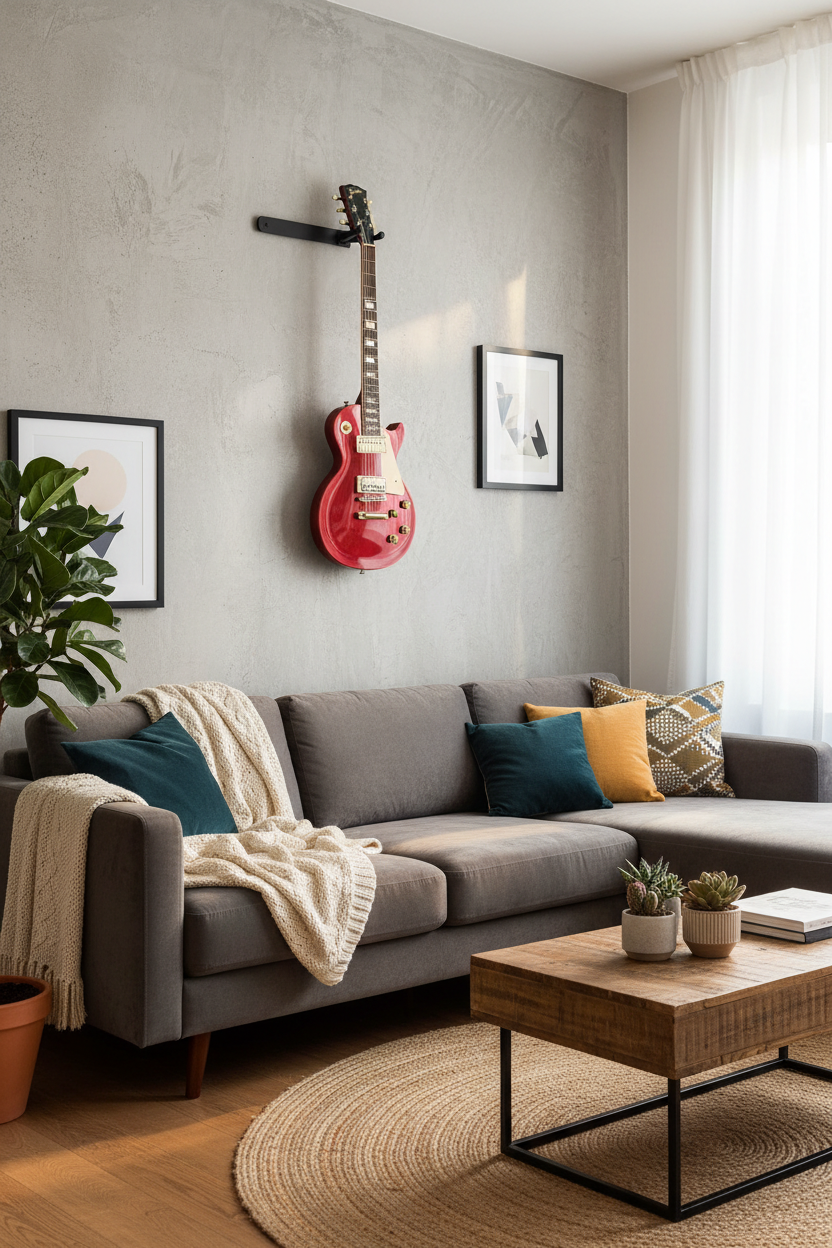 Damage-free guitar storage for renters